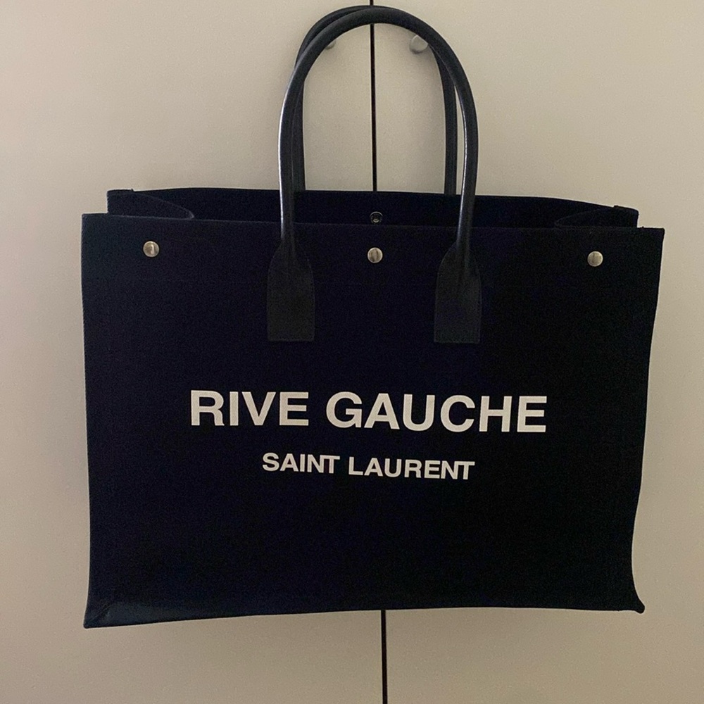 Authentic SAINT LAURENT Linen Rive Gauche Tote